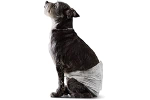 Amazon Basics Pañales Desechables para Perros Macho, S, Paquete de 50, Color Blanco