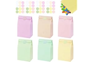 AFASOES 30 Pcs Bolsas de Regalo de Papel 24*13*8 cm Kraft Bolsas Papel Kraft Sin Asas Bolsas Chuches Bolsas Cumpleaños Bolsas