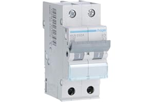 Hager MUN232A Interruptor Automático Magnetotérmico Serie MU, 2P, 32A, curva C, 6KA