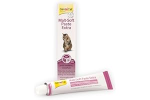 GimCat Malt-Soft Extra, pasta con malta- Anti-Hairball snack para gatos favorece la excreción de bolas de pelo - 1 tubo (1 x 