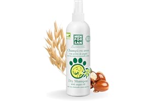 MENFORSAN Champú en seco Aceite de argán para Perros | Propiedades Nutritivas | Apto para Pieles Sendibles | Proporciona Bril