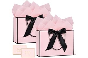 BBLIKE bolsas de regalo con asa - 2 bolsas de regalo + 2 tarjetas de felicitación + 4 papel Sydney, bolsas de papel con asa, 