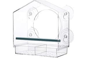 Comida para pájaros tipo ventana – Bandeja deslizante recargable, tipo ventana transparente para pájaros para vista exterior,