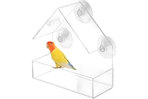 Comedero Pajaros Ventana Transparente, Comederos para Aves de Colgar, Comedero para Pájaros, Comedero para Pájaros Colgante c