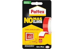 Pattex No Más Clavos Cinta, cinta adhesiva para aplicaciones permanentes, cinta de doble cara extrafuerte, adhesivo de montaj