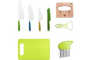 Lectorias Cuchillo Niños, Juego de 8 Cuchillos para Niños no Cortan Dedos, Cuchillos Cocina Niños Aprendizaje 2 Años, Utensil