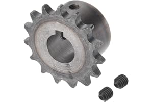 Kozelo Piñón de Cadena de Rodillos DIN/ISO 06B 15T [ Diámetro de 17mm x Paso de 3/8" ] Engranaje de Transmisión de Motor, par