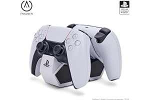 PowerA Cargador Rápido Dual para 2 x Mandos Inalámbricos DualSense, Estación Doble de Carga para Mandos de Sony PlayStation 5