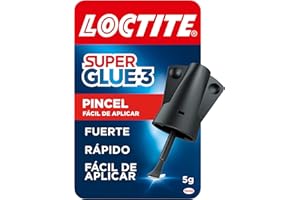 Loctite Super Glue-3 Pincel, pegamento transparente con pincel aplicador, adhesivo universal de triple resistencia, con fuerz