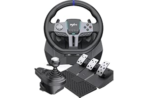 PXN V9 Gen2 Volante con Pedales y Palanca de Cambios - Volante de Juego 270°|900°, Feedback de Vibración, Pedal de Efecto Hal