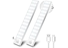 OUILA Luz LED Armario con Sensor Movimiento Blanco Natural 5000K 36 LEDs 4 Modos Luz LED Magnética Adhesiva USB Recargable 10