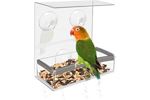 Comedero para Pájaros, Comedero Pajaros Ventana Transparente con Ventosas comedero para pájaros Exterior para jardín pájaros 