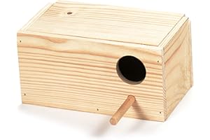 Arquivet Nido de Madera para pájaros - Casa para periquitos - Caja para pájaros - Nido para pájaros de jardín - Nido cría par