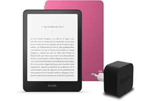 El último Kindle Paperwhite (versión 2024) de 16 GB sin anuncios, una funda basada en Amazon Plant y un adaptador de corrient