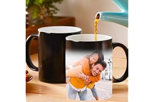 Transparent Gift Taza Mágica Personalizada con Foto. Tazas Personalizadas con Foto de Cerámica. Regalos Originales para Hombr