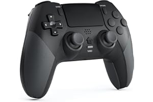 CHEREEKI Mando para PS4, Mandos inalámbricos para PS-4/ PS-4 Pro/PS-4 Slim con Doble Vibración, Giroscópico, Turbo, Touchpad 