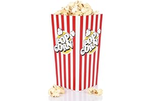 FunX Cajas de papel kraft para palomitas de maíz, paquete de 12 unidades, grandes, para cine, noches de cine, cumpleaños infa