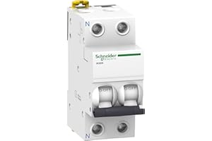 Schneider Electric A9K17610 IK60N Interruptor Automático Magneto Térmico, 1P+N, 10A, Curva C, 78.5mm x 36mm x 85mm, Blanco