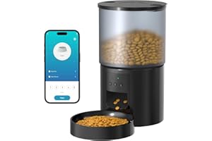 Comedero Gato Automatico WiFi Alimentador: Dispensador Comida Gatos/Perros con Grabación 10s - Máquina de Comida Inteligente 