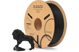 ELEGOO Filamento PLA 1.75 1KG Negro, Filamento para Impresora 3D, Precisión Dimensional +/- 0.02mm, Carrete Filamento 3D,para