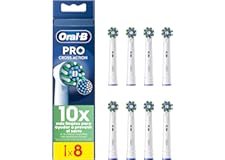 Oral-B Pro CrossAction Recambios para Cepillo de Dientes Eléctrico, Pack de 8 Cabezales, Blanco - Originales