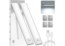 Luz LED Sensor Movimiento Cocina - Armario Luces Pilas Adhesiva Recargable Lampara sin Cables Bajo Mueble Interior Armarios T