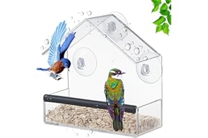 Xemnys Comedero para pájaros de ventana, comederos pequeños solo para pájaros pequeños, comederos transparentes con ventosas 