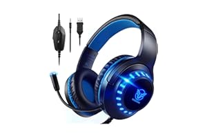 Pacrate Cascos Gaming para PS4/PS5/Xbox One/Nintendo Switch/PC, Auriculares Gaming con Microfono Cascos PS4, Cascos Gamer, Az