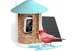 NETVUE by Birdfy Comedero Pajaros Camara, Comedero Pajaros Exterior, Comedero Aves Cámara WiFi con Batería & Solar Panel, Not