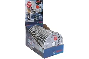 Bosch Professional Standard - 10 discos de corte recto (para inoxidable, X-LOCK, Ø125 mm, diámetro del orificio: 22,23 mm, gr