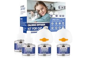 Feromonas para Gatos 6 IN 1 Relajantes Difusor Antiestres Tranquilizantey Calmante Anti Estres Gato Perros ArañAzos Soluciona