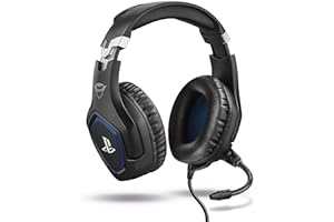 Trust Gaming Cascos PS4 y PS5 Auriculares de Gaming GXT 488 Forze, Licencia Oficial para Playstation, Micrófono Plegable, Alt