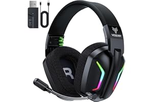 WESEARY WG1 Cascos Gaming Inalambricos, Auriculares Gaming Inalambricos de 2.4G para PS5, PS4, PC, Switch, Sonido Estéreo Aur