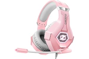 Ozeino Auriculares Gaming para Ps4 Ps5 PC Xboxone, Cascos Gaming con Cancelación de Ruido con Micrófono, Luz LED, Graves Envo