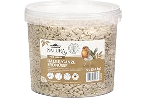 Dehner Natura – Alpiste para Aves Silvestres, Corazones de Cacahuete Enteros o por la Mitad, 5 l (3,4 kg)