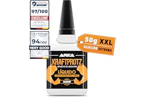 50 g de superglue extra fuerte - Incl. punta antisecado - KRAFTPROTZ - Superglue líquido - De uso universal para pegar plásti