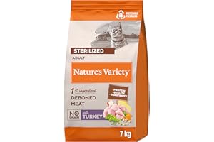 Nature's Variety Original No Grain, Pienso para Gatos Adultos Esterilizados, Sin cereales, con Pavo deshuesado, 7kg, 1 unidad