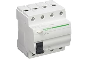 Schneider Electric A9Z05425 ID K, Interruptor Diferencial, Clase AC, 4P, 25A, 30mA, 68mm x 72mm x 81mm, Blanco