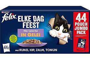 Felix Purina Fantastic Comida Húmeda para Gato Adulto Pack Surtido, 44 sobres de 85g, 1 unidad