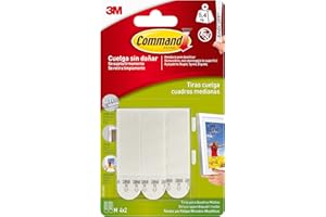 Command - Tiras adhesivas para colgar cuadros, pack de 8 tiras para cuadros, medianas, hasta 5.4 kg, blanco - para marcos, es