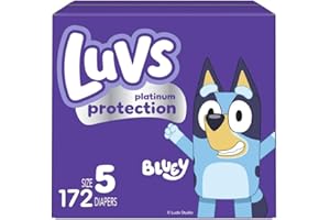 Luvs Diapers - Size 5, 172 Count, Bluey Platinum Protection Disposable Baby Diaper (Packaging May Vary)