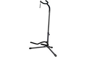 GLEAM Guitar Stand - Adjustable Fit Electric, Classical Guitars and Bass, Accessories, Folding Type Black (CG-4)