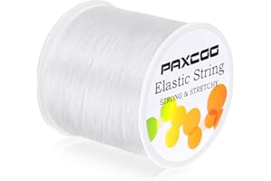 Paxcoo 1mm Elastic Bracelet String Cord Stretch Bead Cord for Jewelry Making and Bracelet Making White