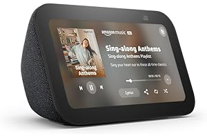 Amazon Echo Show 5 (newest model), Smart display with 2x the bass and clearer sound, Charcoal