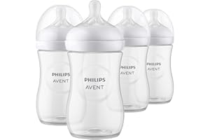 Philips AVENT Natural Baby Bottle with Natural Response Nipple, Clear, 9oz, 4pk, SCY903/04