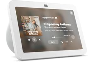 Amazon Echo Show 8 (newest model), With Spatial Audio, Smart Home Hub, and Alexa, Glacier White