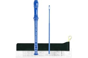 Mr.Power Soprano Recorder German Style C Key 8 Holes Easy Instrument for Beginners School Student Home Entertainment (Blue)