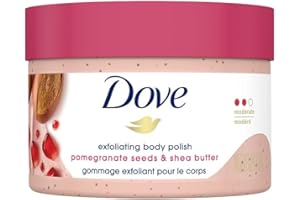 Dove Scrub Pomegranate & Shea Butter For Silky, Soft Skin Body Scrub Exfoliates and Provides Lasting Nourishment 10.5 oz