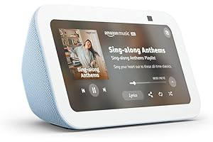 Amazon Echo Show 5 (newest model), Smart display with 2x the bass and clearer sound, Cloud Blue