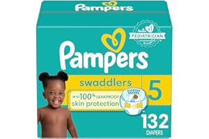 Pampers Swaddlers Diapers - Size 5, One Month Supply (132 Count), Ultra Soft Disposable Baby Diapers